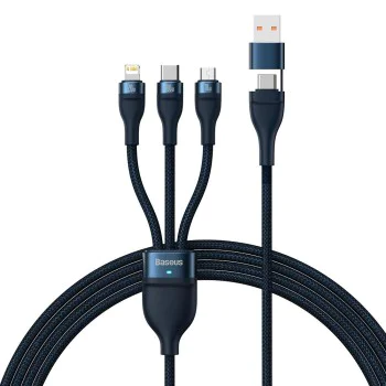 Кабел за данни с USB адаптер, Type-C, 100 W, 1,2 m - Baseus Flash Series 2 (CASS030103) - син