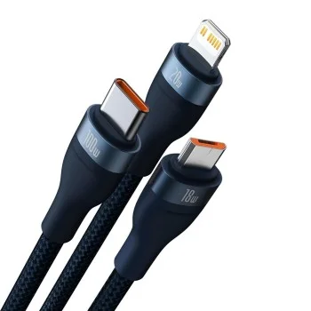 Кабел за данни с USB адаптер, Type-C, 100 W, 1,2 m - Baseus Flash Series 2 (CASS030103) - син