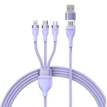 Кабел за данни с USB адаптер, Type-C, 100 W, 1,2 m - Baseus Flash Series 2 (CASS030105) - лилав