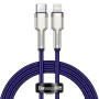 Кабел Type-C към Lightning, Fast Charging PD20W, 480Mbps, 2.4A, 1m - Baseus Cafule Series Metal (CATLJK-A05) - лилав