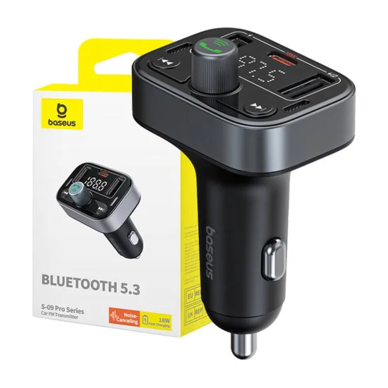 Автомобилен модем 2x USB, Type-C, Bluetooth 5.3 - Baseus S-09 Pro (C1076222200113113-00) - Черен