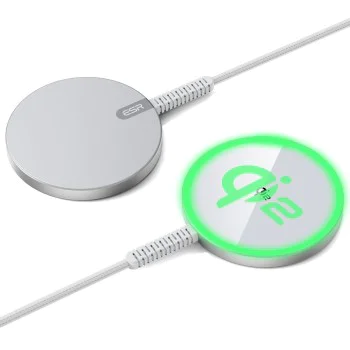 Безжично зарядно устройство, съвместимо с MagSafe - ESR HaloLock - сребристо