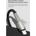 Type-C към Lightning кабел 20W, 2m - серия Baseus Cafule (CATLJK-B05) - лилав