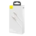 USB към Lightning кабел, 2.4A, 480Mbps, 1m - Baseus Cafule Series Metal (CALJK-A02) - Бял