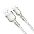 USB към Lightning кабел, 2.4A, 480Mbps, 1m - Baseus Cafule Series Metal (CALJK-A02) - Бял