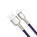 Кабел USB към Lightning, 2.4A, 480Mbps, 1m - Baseus Cafule Series Metal (CALJK-A05) - Лилав