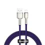 Кабел USB към Lightning, 2.4A, 480Mbps, 1m - Baseus Cafule Series Metal (CALJK-A05) - Лилав