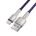 Кабел USB към Lightning, 2.4A, 480Mbps, 1m - Baseus Cafule Series Metal (CALJK-A05) - Лилав