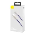 Кабел USB към Lightning, 2.4A, 480Mbps, 1m - Baseus Cafule Series Metal (CALJK-A05) - Лилав