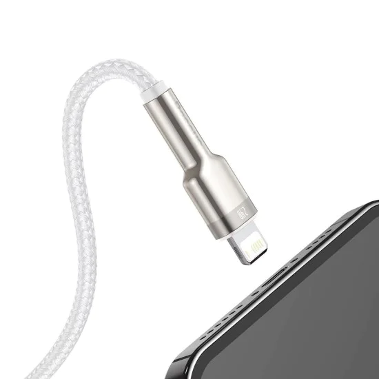 USB към Lightning Data Cable 2.4A, 2m - Baseus Coffees (CALJK-B02) - Бял
