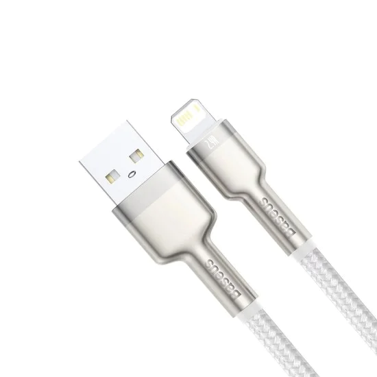 USB към Lightning Data Cable 2.4A, 2m - Baseus Coffees (CALJK-B02) - Бял