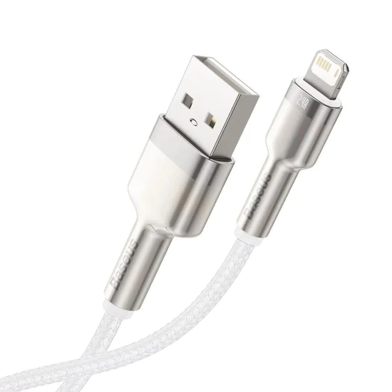 USB към Lightning Data Cable 2.4A, 2m - Baseus Coffees (CALJK-B02) - Бял