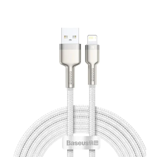 USB към Lightning Data Cable 2.4A, 2m - Baseus Coffees (CALJK-B02) - Бял