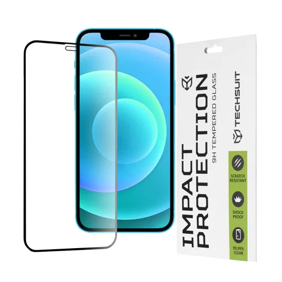 Протектор за iPhone 12 / iPhone 12 Pro - 111D Full Cover / Full Glue Glass - Черен
