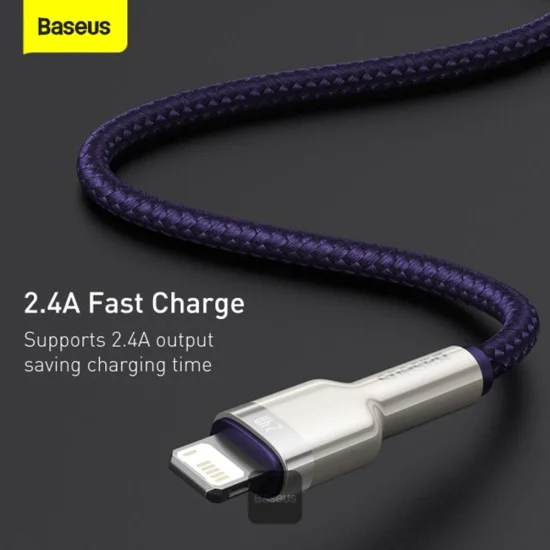 Кабел за данни USB към Lightning 2.4A, 2m - Baseus Coffees (CALJK-B05) - лилав