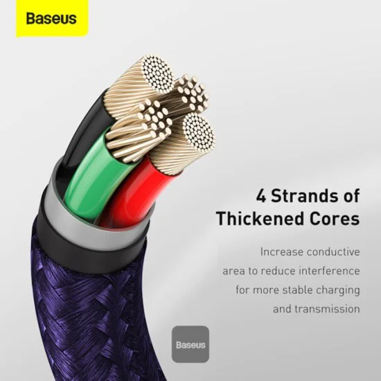 Кабел за данни USB към Lightning 2.4A, 2m - Baseus Coffees (CALJK-B05) - лилав