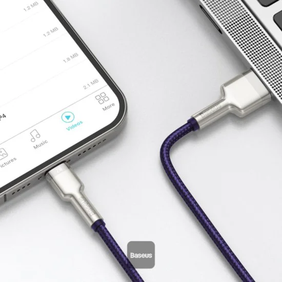 Кабел за данни USB към Lightning 2.4A, 2m - Baseus Coffees (CALJK-B05) - лилав