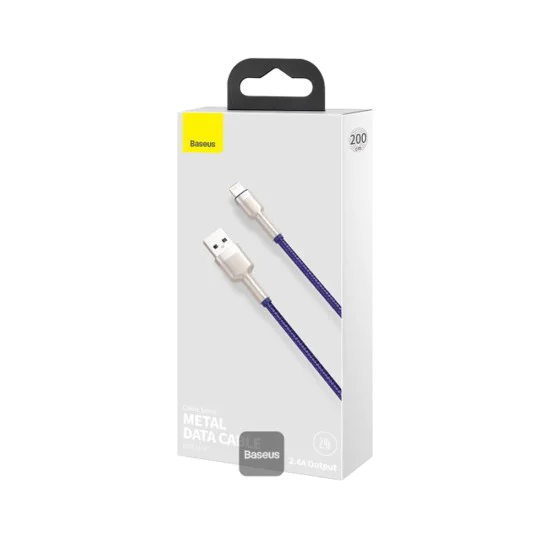 Кабел за данни USB към Lightning 2.4A, 2m - Baseus Coffees (CALJK-B05) - лилав