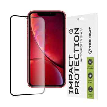 Протектор за iPhone 11 / iPhone XR - 111D Full Cover / Full Glue Glass - Черен