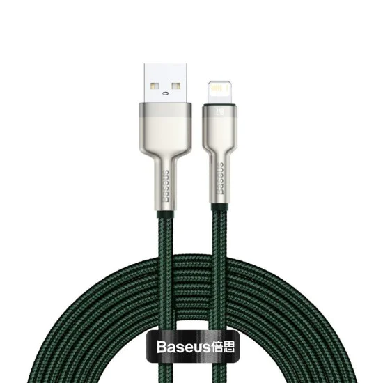 Кабел за данни USB към Lightning 2.4A, 2m - Baseus Coffees (CALJK-B06) - зелен