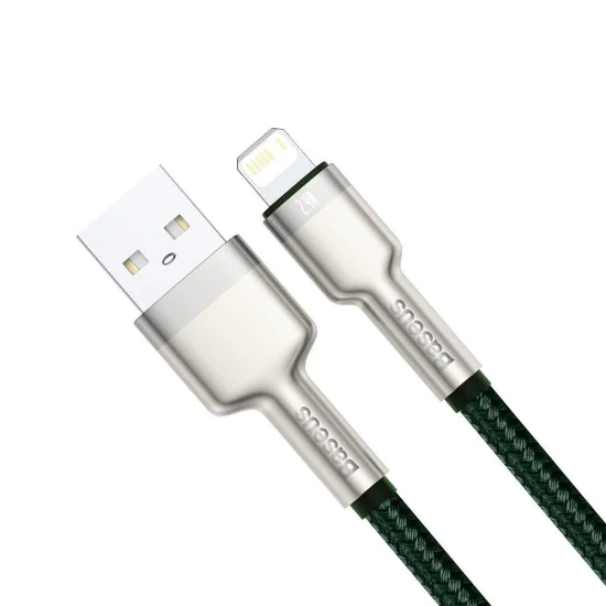 Кабел за данни USB към Lightning 2.4A, 2m - Baseus Coffees (CALJK-B06) - зелен