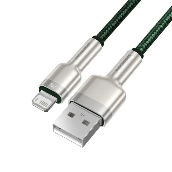 Кабел за данни USB към Lightning 2.4A, 2m - Baseus Coffees (CALJK-B06) - зелен