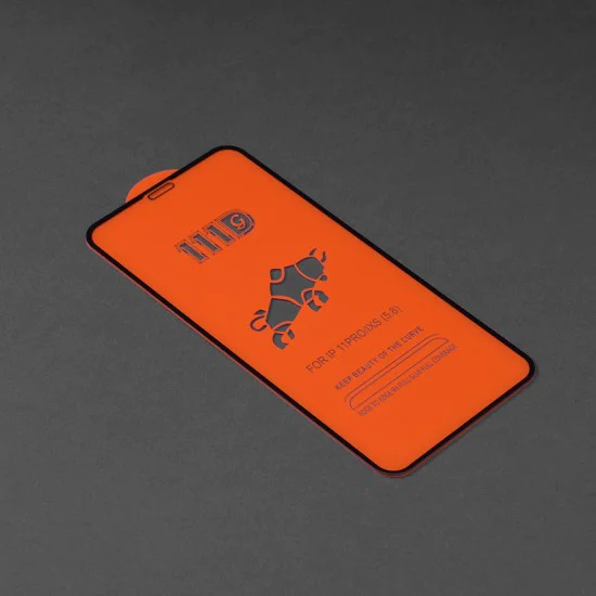 Протектор за iPhone X / iPhone XS / iPhone 11 Pro - 111D Full Cover / Full Glue Glass - черен