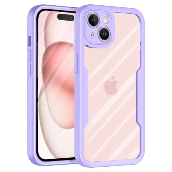 Калъф за iPhone 15 + Cover - Techsuit - ColorVerse 360 ​​Series - Лилав