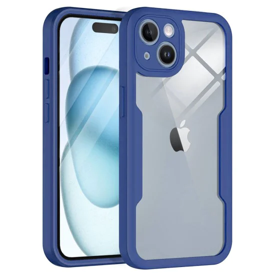 Калъф за iPhone 15 Plus + Протектор - ColorVerse 360 ​​Series - син