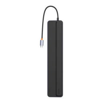Хъб тип-C към HDMI x 2, USB3.0 x 3, тип-C, DP, SD/TF, RJ45, USB-C, жак, 100 W - Baseus (WKSXX030213) - черен