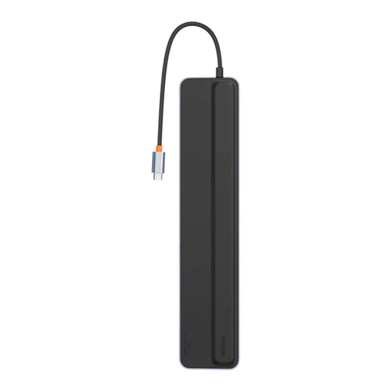 Хъб тип-C към HDMI x 2, USB3.0 x 3, тип-C, DP, SD/TF, RJ45, USB-C, жак, 100 W - Baseus (WKSXX030213) - черен