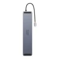 Хъб тип-C към HDMI x 2, USB3.0 x 3, тип-C, DP, SD/TF, RJ45, USB-C, жак, 100 W - Baseus (WKSXX030213) - черен