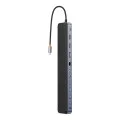 Хъб тип-C към HDMI x 2, USB3.0 x 3, тип-C, DP, SD/TF, RJ45, USB-C, жак, 100 W - Baseus (WKSXX030213) - черен