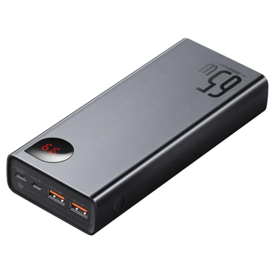Външна батерия – Baseus Adaman PPIMDA-D01 – 2x USB, Type-C, Micro-USB, 65W, 20000mAh, с Type-C кабел – Черен