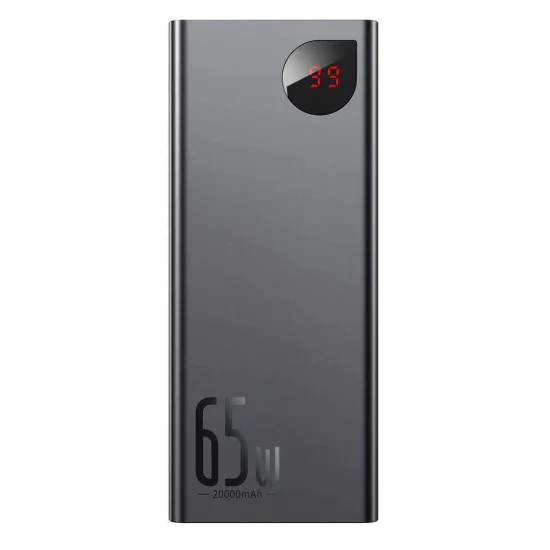 Външна батерия – Baseus Adaman PPIMDA-D01 – 2x USB, Type-C, Micro-USB, 65W, 20000mAh, с Type-C кабел – Черен