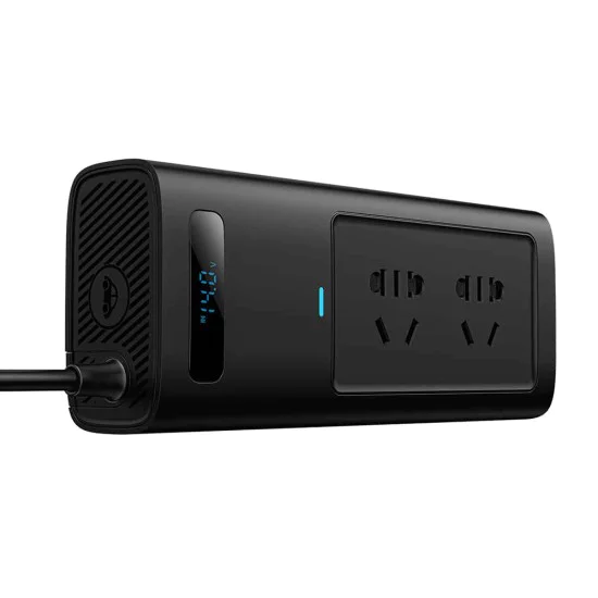 USB инвертор за кола, Type-C, CN/US/EU, 150W - Baseus (CGNB020101) - Черен