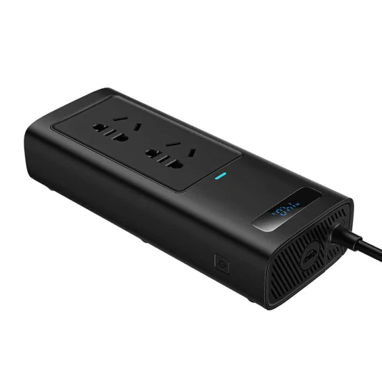 USB инвертор за кола, Type-C, CN/US/EU, 150W - Baseus (CGNB020101) - Черен