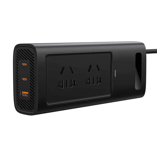 USB инвертор за кола, Type-C, CN/US/EU, 150W - Baseus (CGNB020101) - Черен