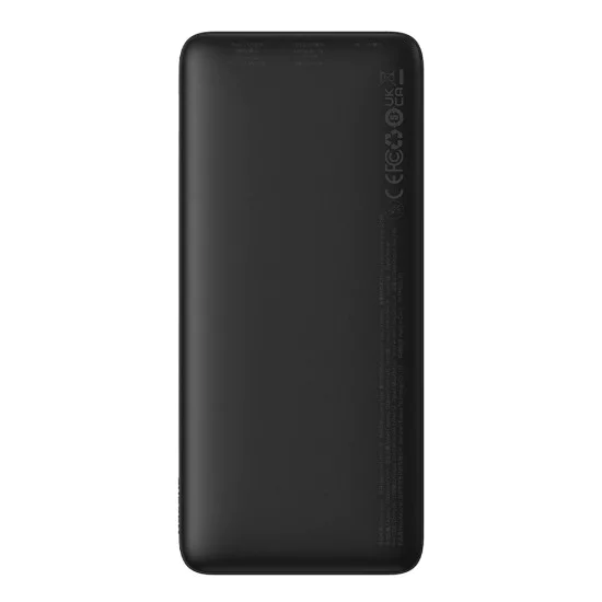 Външна USB батерия, Type-C, Micro-USB, 20W, 10000mAh + Type-C кабел - Baseus Airpow (PPQD090001) - Черен