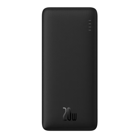Външна USB батерия, Type-C, Micro-USB, 20W, 10000mAh + Type-C кабел - Baseus Airpow (PPQD090001) - Черен