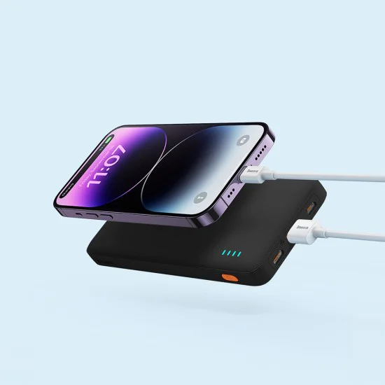 Външна USB батерия, Type-C, Micro-USB, 20W, 10000mAh + Type-C кабел - Baseus Airpow (PPQD090001) - Черен