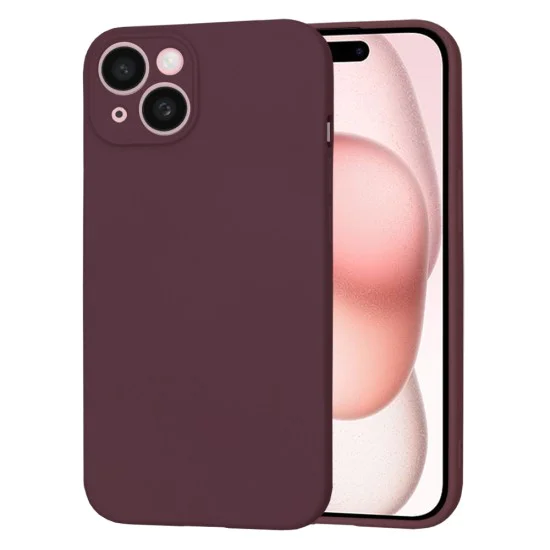 Калъф за iPhone 15 - Techsuit - SoftFlex - Сливово червен