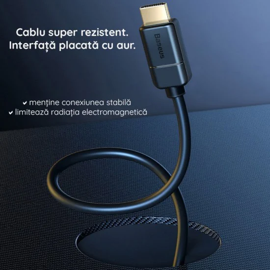 HDMI видео кабел HDMI към HDMI 4k@30Hz, 5m - Baseus (CAKGQ-D01) - черен