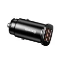 Двойно зарядно за кола, USB, 30 W - Baseus Square Metal (CCALL-DS01) - черно