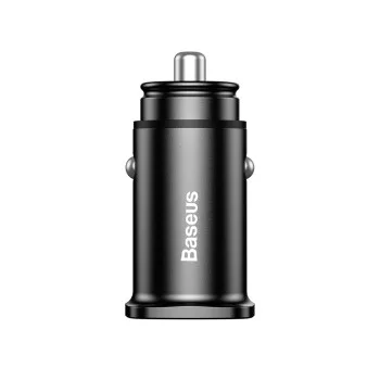 Двойно зарядно за кола, USB, 30 W - Baseus Square Metal (CCALL-DS01) - черно