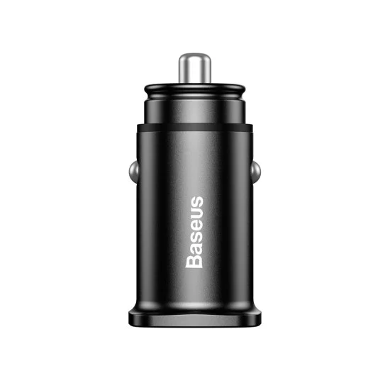 Двойно зарядно за кола, USB, 30 W - Baseus Square Metal (CCALL-DS01) - черно