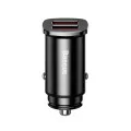 Двойно зарядно за кола, USB, 30 W - Baseus Square Metal (CCALL-DS01) - черно