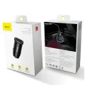 Двойно зарядно за кола, USB, 30 W - Baseus Square Metal (CCALL-DS01) - черно