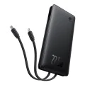 Външен USB батериен пакет, Type-C, двоен USB-C кабел, Lightning, 22,5 W, 10000 mAh - Baseus Airpow Air Lite (P10067501123-00) - черен