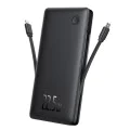 Външен USB батериен пакет, Type-C, двоен USB-C кабел, Lightning, 22,5 W, 10000 mAh - Baseus Airpow Air Lite (P10067501123-00) - черен